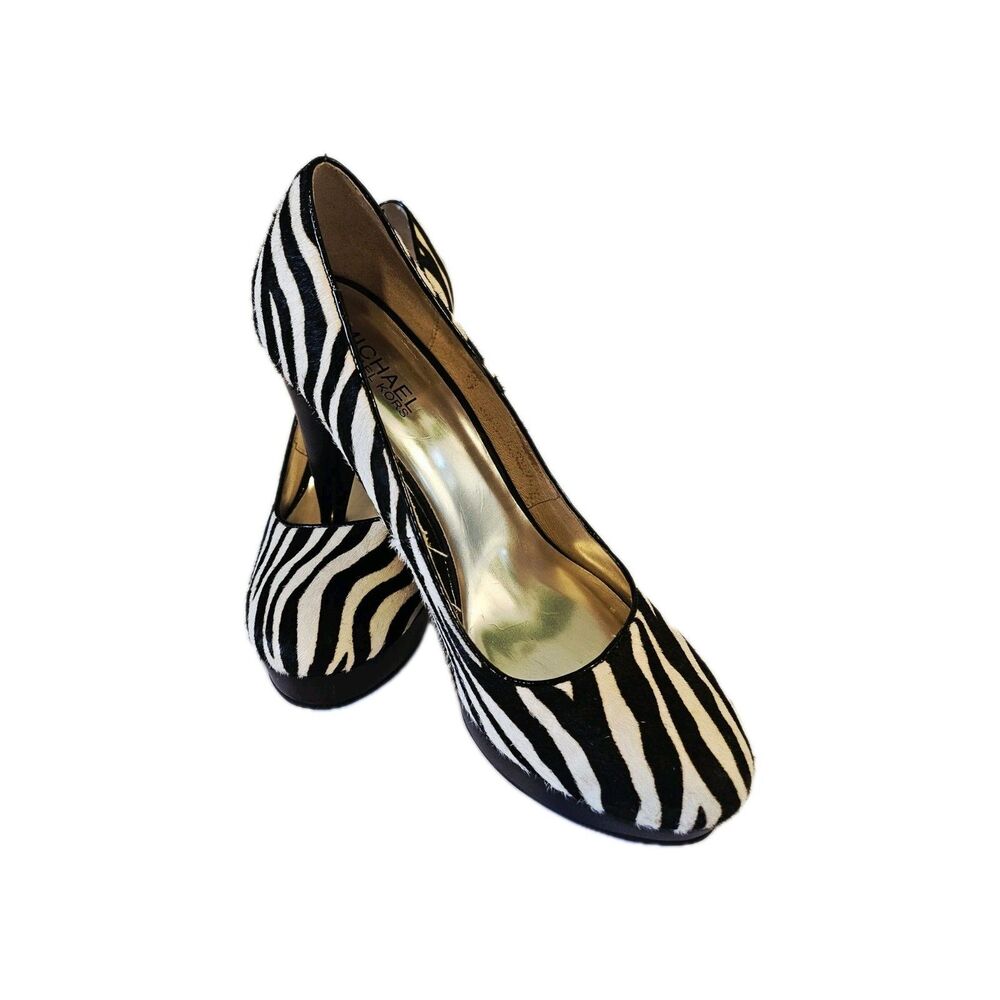 Michael Kors Size 7.5 Zebra Print Platform Heels